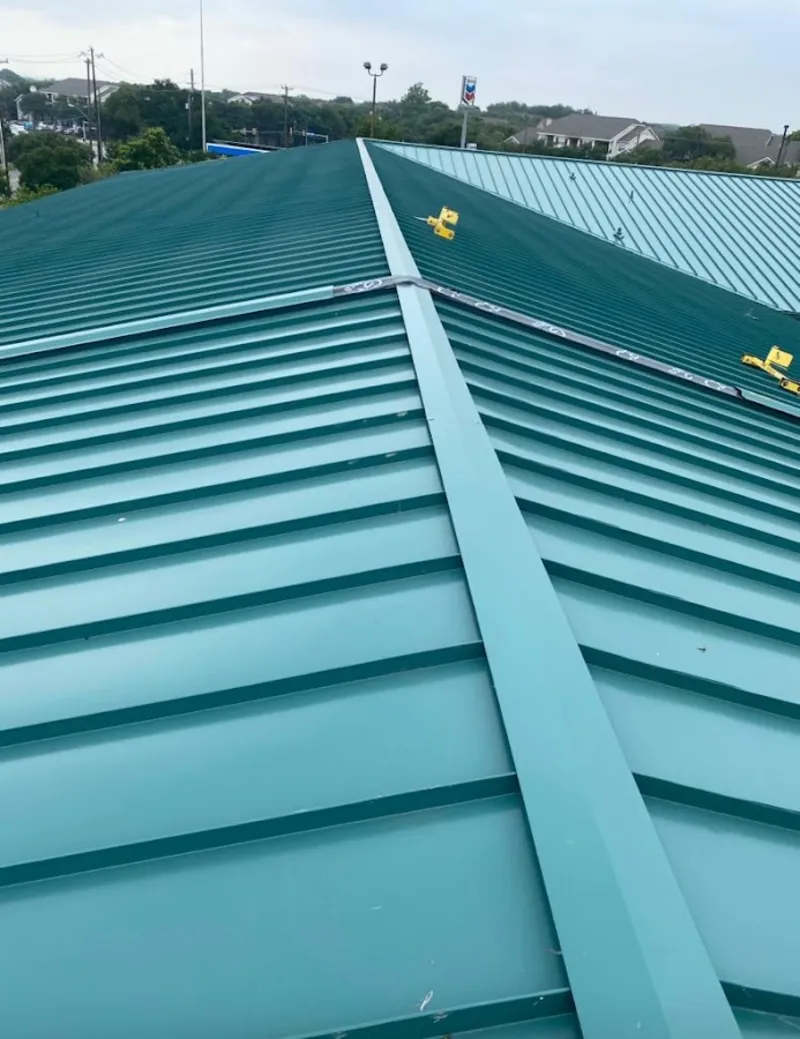Green commercial metal roof ridge and valley for Metal Roof Repair in Clarksdale